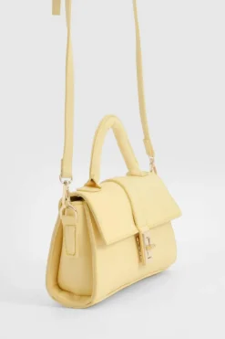 Handbags*boohoo Mini Hardware Detail Grab Bag lemon
