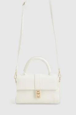 Handbags*boohoo Mini Hardware Detail Grab Bag white