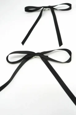 Hair Accessories*My Accessories London Mini Satin Bows 4 Pack in Black