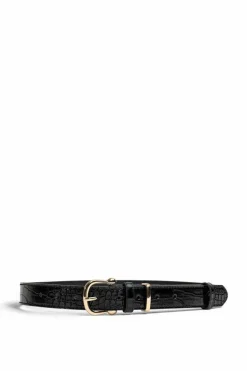 Belts*My Accessories London Minimal Croc Belt Black