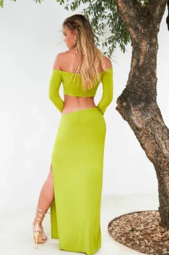 Maxi Dresses|Long Sleeve Dresses*boohoo Molly Smith Cut Out Trim Detail Maxi Dress olive