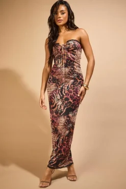 Cami Dresses*boohoo Molly Smith Floral Tie Front Maxi Dress pink