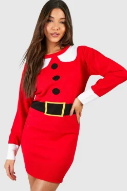 Jumper Dresses|Jumper Dresses*boohoo Mrs Claus Christmas Jumper Dress red