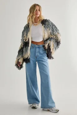 Cardigans*NastyGal Multi Colour Loop Oversized Cardigan grey