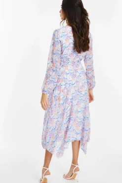 Wrap Dresses|Midi Dresses*Quiz Ditsy Print Chiffon Wrap Midi Dress Multi