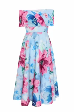 Midi Dresses*Quiz Floral Bardot Skater Midi Dress Multi