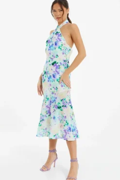 Midi Dresses*Quiz Floral Halter Neck Midi Dress Multi