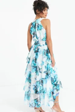 Midi Dresses*Quiz Floral Tiered Dip Hem Midi Dress Multi
