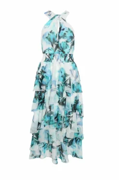 Midi Dresses*Quiz Floral Tiered Dip Hem Midi Dress Multi