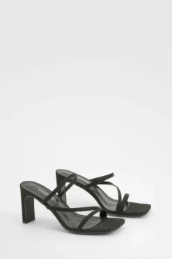 Sandals|Heels*boohoo Multi Strap Heeled Mules black