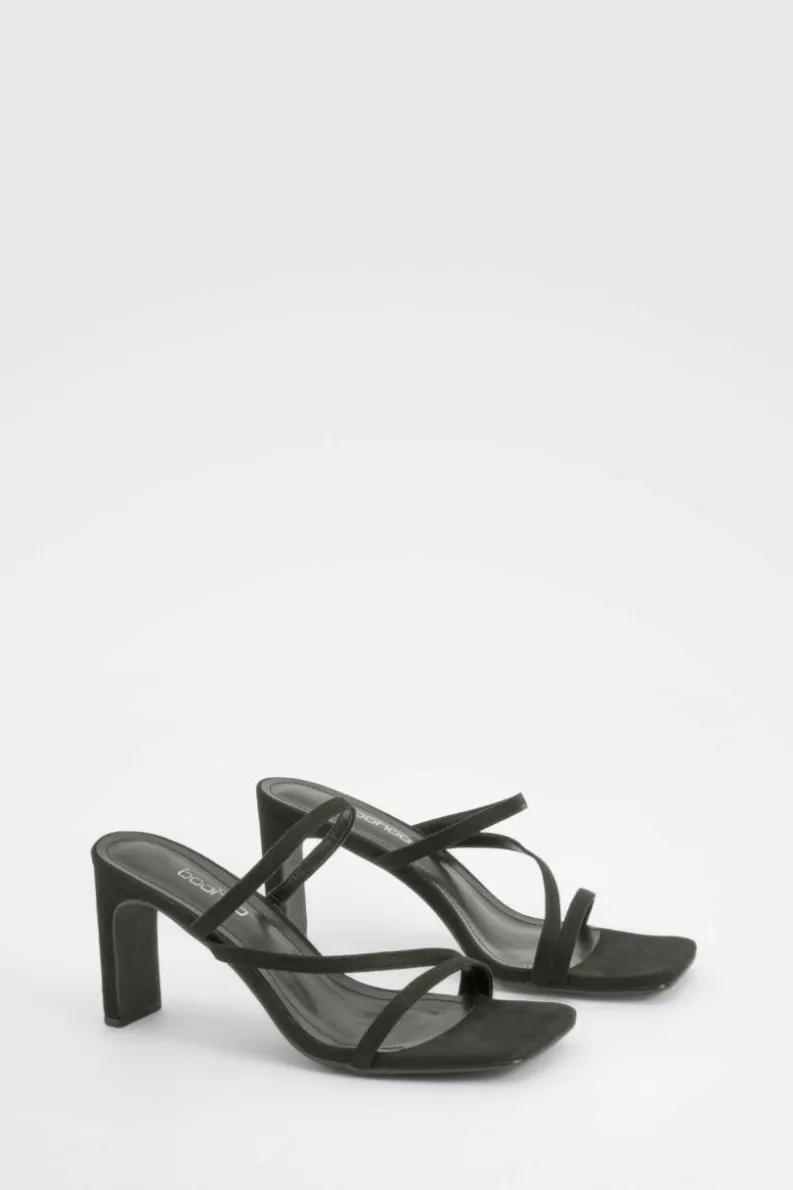 Sandals|Heels*boohoo Multi Strap Heeled Mules black