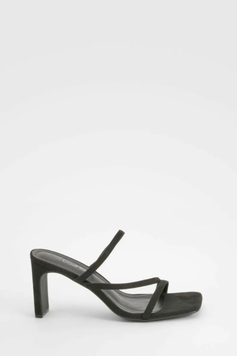 Sandals|Heels*boohoo Multi Strap Heeled Mules black