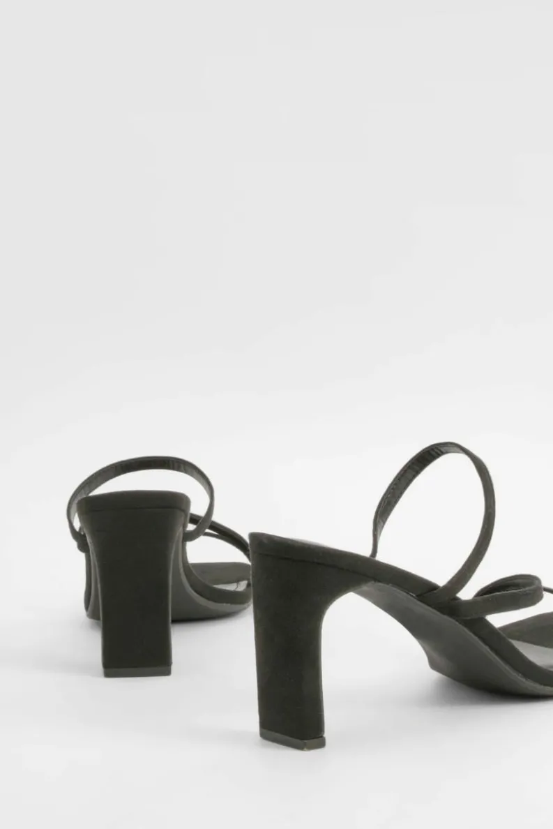 Sandals|Heels*boohoo Multi Strap Heeled Mules black