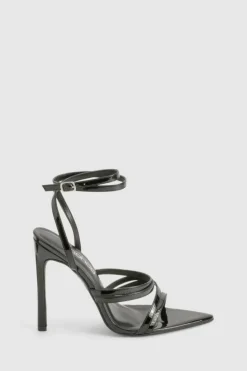 Heels*boohoo Multi Strap Pointed Toe Stiletto Heels black