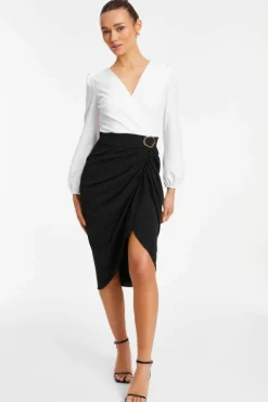 Wrap Dresses|Midi Dresses*Quiz Wrap Contrast Midi Dress Multi