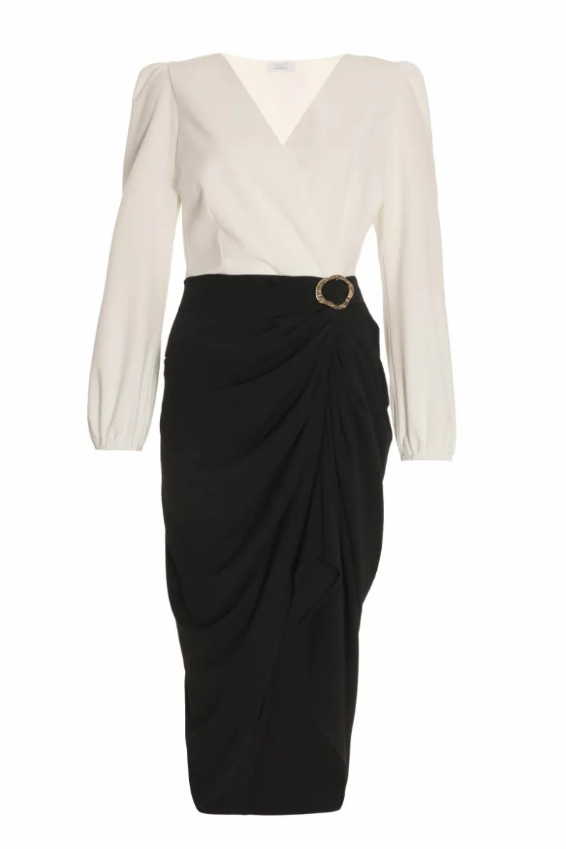 Wrap Dresses|Midi Dresses*Quiz Wrap Contrast Midi Dress Multi