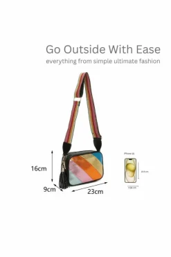 Cross-Body Bags*Kitise Multicolor Metallic Stipe Camera Crossbody Bag With Tassel Charm & Canvas Strap Orange