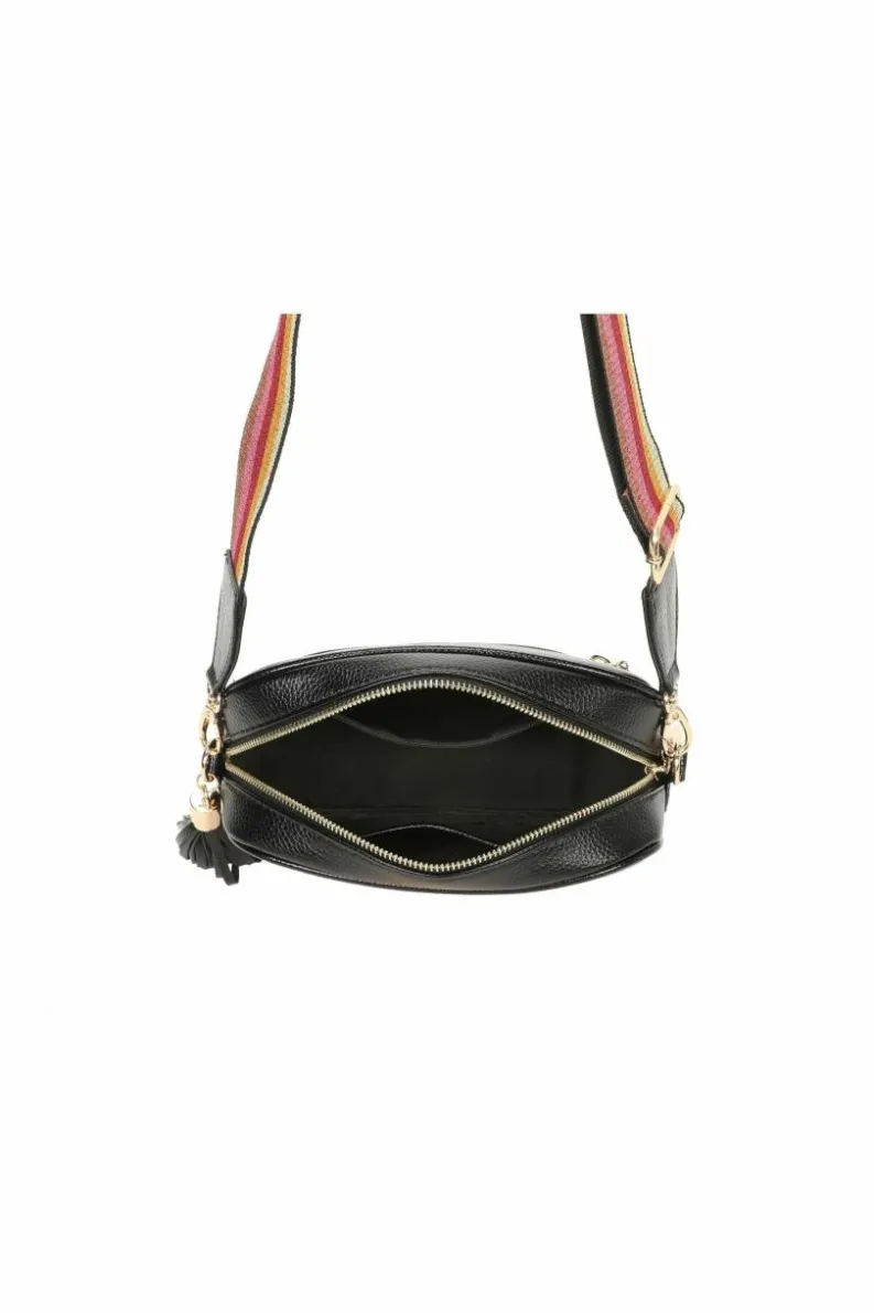 Cross-Body Bags*Kitise Multicolor Metallic Stipe Camera Crossbody Bag With Tassel Charm & Canvas Strap Orange