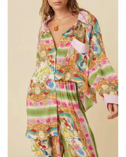 Shirt Dresses*Azura Exchange colour Boho Floral Print Buttoned Long Sleeve Shirt Dress Multi