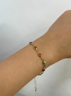 Bracelets*SVNX colour Oval Chain Bracelet Multi