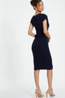 Midi Dresses*Quiz Buckle Detail Midi Dress Navy