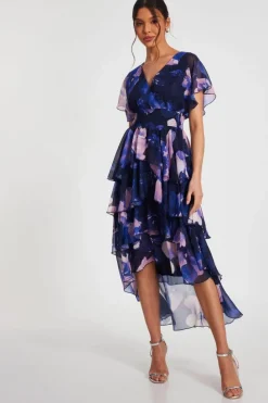 Midi Dresses*Quiz Dip Hem Midi Dress Navy