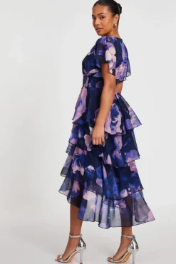 Midi Dresses*Quiz Petite Dip Hem Midi Dress Navy