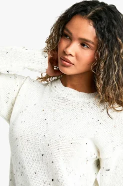 Jumper Dresses|Jumper Dresses*boohoo Nep Knitted Crew Neck Jumper Dress ecru