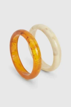 Bracelets*boohoo Resin Bangle 2 Pack neutral