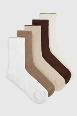 Tights & Socks|Tights & Socks*boohoo Thick Ribbed Sock 5 Pack neutral