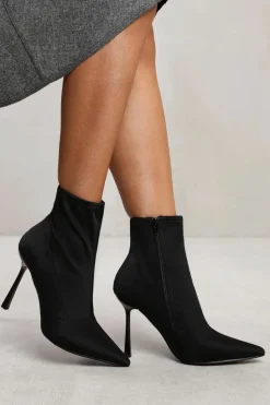 Heeled Boots|Ankle Boots*Where's That From Nixi' High Heel Ankle Boot With Side Zip Black