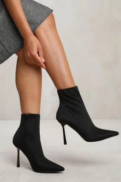 Heeled Boots|Ankle Boots*Where's That From Nixi' High Heel Ankle Boot With Side Zip Black