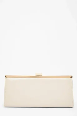 Handbags*Quiz Faux Leather Patent Clutch Nude