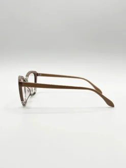 Sunglasses*SVNX pink and Animal print Clear Lens Glasses Nude
