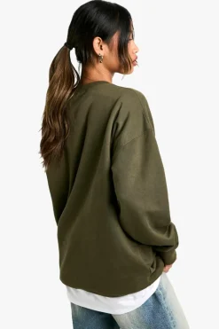 Sweatshirts|Hoodies & Sweatshirts*boohoo NYC Athletics Dept 1986 Oversized Sweatshirt green