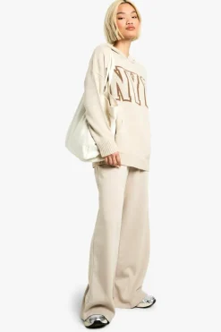 Jumpers*boohoo NYC Knitted Hooded Jumper stone