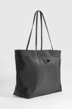 Handbags|Tote Bags*boohoo Nylon Basic Oversized Tote Bag black