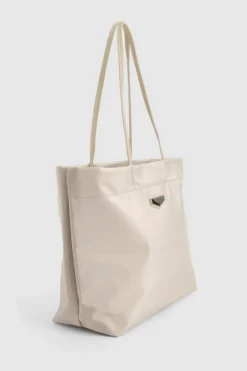 Handbags|Tote Bags*boohoo Nylon Shopper Tote Bag beige