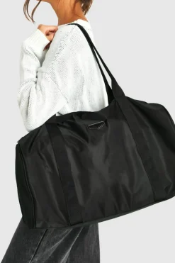 Handbags*boohoo Nylon Travel Holdall Bag black