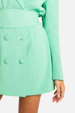 Blazer Dresses*boohoo Obi Tie Waist Tailored Blazer Dress emerald