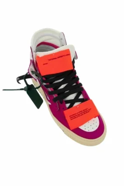 Trainers*Off-White Off Court 3.0 Fuchsia High Top Leather Sneakers Pink