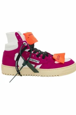 Trainers*Off-White Off Court 3.0 Fuchsia High Top Leather Sneakers Pink