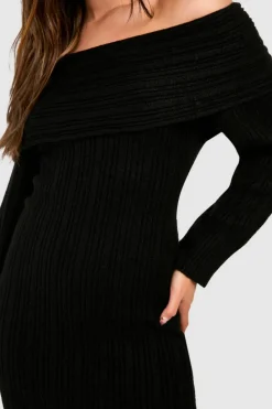 Jumper Dresses|Jumper Dresses*boohoo Off The Shoulder Jumper Dress black
