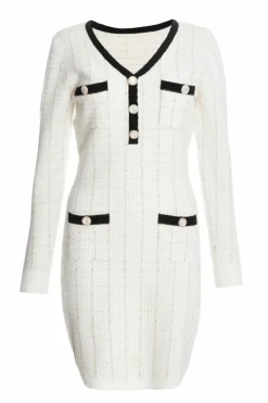 Jumper Dresses|Jumper Dresses*Quiz Boucle Knit Jumper Dress Off White