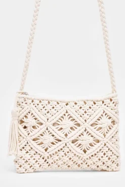 Cross-Body Bags|Handbags*Quiz Crochet Cross Body Bag Off White