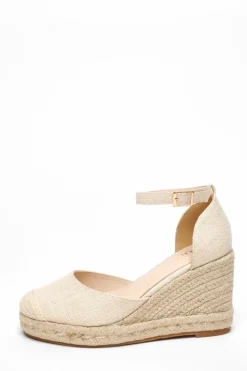 Sandals*Quiz Woven High Wedges Off White