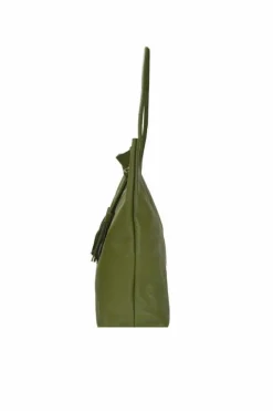 Shoulder Bags*Sostter Olive Drawcord Leather Hobo Shoulder Bag Green