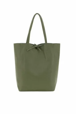 Tote Bags*Sostter Pebbled Leather Tote Shopper | BAIRI Olive