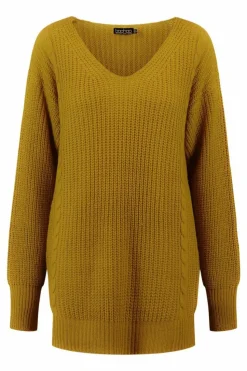 Oversized Jumpers*boohoo V Neck Oversized Jumper olive