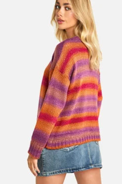 Cardigans*boohoo Ombre Knitted Slouchy Cropped Cardigan pink